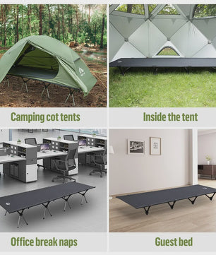 Night Cat Opvouwbaar Campingbed - Draagbaar Veldbed voor Volwassenen - Makkelijk Op te Zetten Outdoor Slaapbed