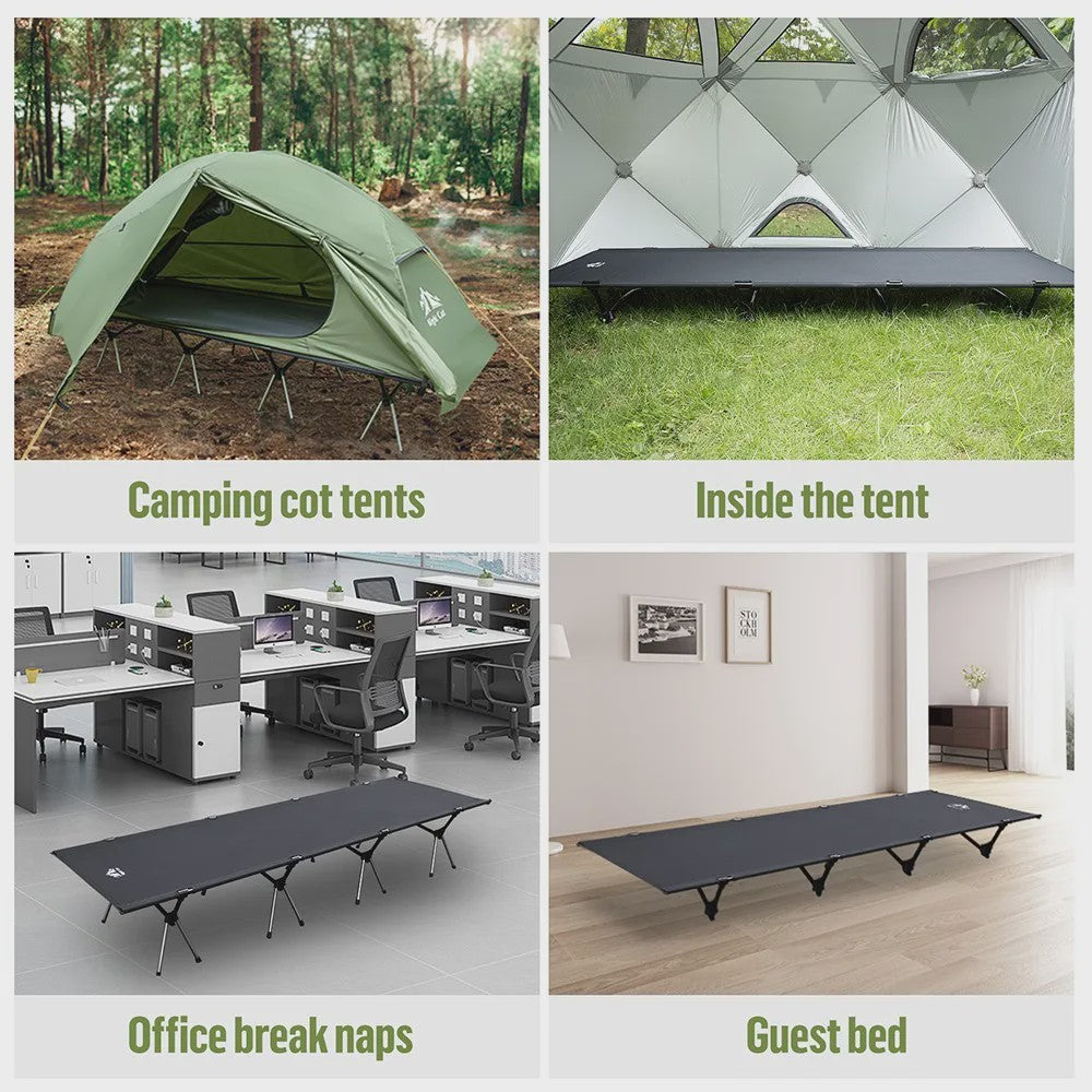 Night Cat Opvouwbaar Campingbed - Draagbaar Veldbed voor Volwassenen - Makkelijk Op te Zetten Outdoor Slaapbed