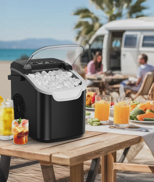 Draagbare IJsmachine 12kg/24H met 2 IJsvormen & Handvat - Snel en Compact