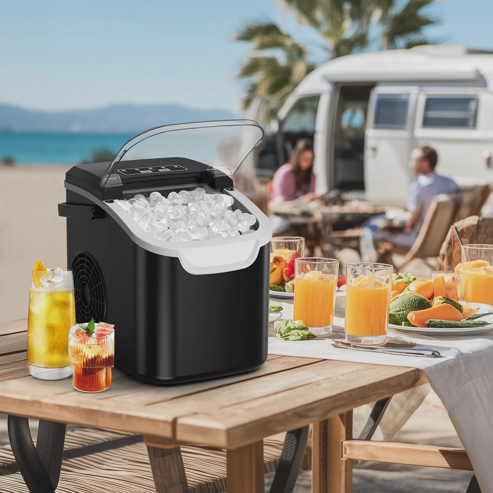 Draagbare IJsmachine 12kg/24H met 2 IJsvormen & Handvat - Snel en Compact