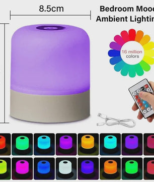 RGB Sfeerverlichting Tafellamp - Oplaadbaar met Afstandsbediening & Touch Bediening