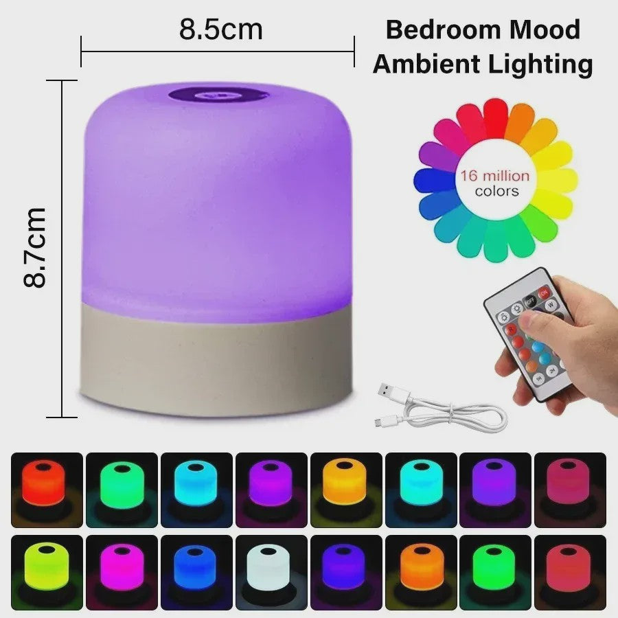 RGB Sfeerverlichting Tafellamp - Oplaadbaar met Afstandsbediening & Touch Bediening