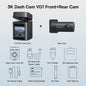 Baseus VD1 Dashcam: 3K Ultra HD, Dubbele Camera, GPS, Nachtzicht & App Bediening