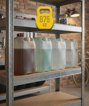 Robuust Metalen Garagerek met 5 Verstelbare Legborden - 180x90x40 cm - 875 kg Draagkracht - Zilver