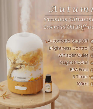 Luxe Glazen Aroma Diffuser met Nachtlampje - 100ml Ultrasone Luchtbevochtiger
