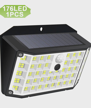Solar Buitenlamp met Bewegingssensor - 176 LED, IP65 Waterdicht, 3 Modi