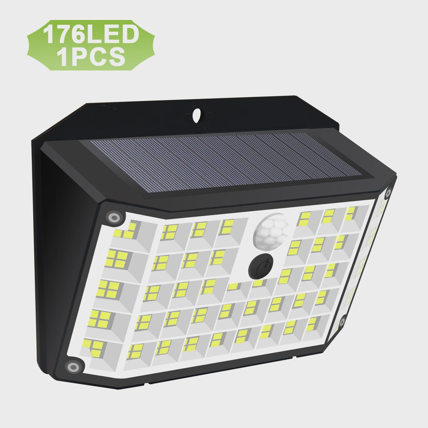 Solar Buitenlamp met Bewegingssensor - 176 LED, IP65 Waterdicht, 3 Modi