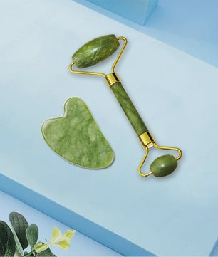 Gua Sha Jade Roller & Schraper Set - Gezichts- en Lichaamsmassage voor Huidverbetering