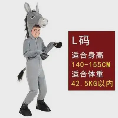 Donkey Kostuum voor Kinderen en Volwassenen - Feestelijk Dierkostuum voor Cosplay en Voorstellingen