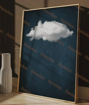 Abstracte Wanddecoratie: Smaragdgroene Wolken & Nachthemel Canvas Poster