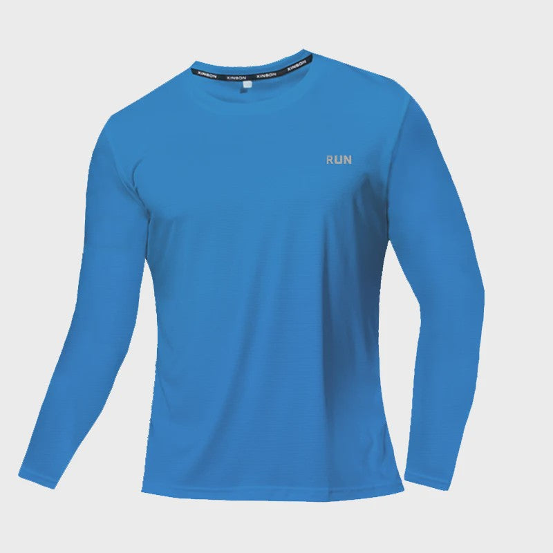 Heren Zomer T-shirt Lange Mouw - Ice Silk, Sneldrogend & Ademend voor Sport & Outdoor