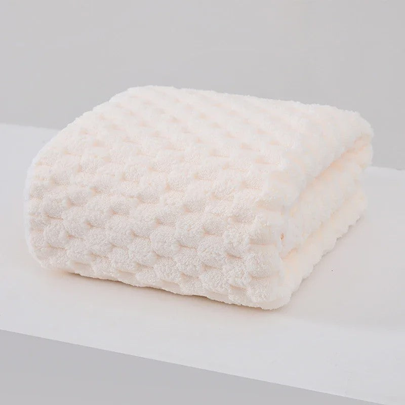 Luxe Coral Cloud Velvet Handdoek: Dik, Sneldrogend & Super Absorberend Microvezel