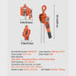 Handmatige Kettingtakel 0.75T - 5/10/20FT Hefhoogte met Dubbele Pal & 360° Draaibare Haken