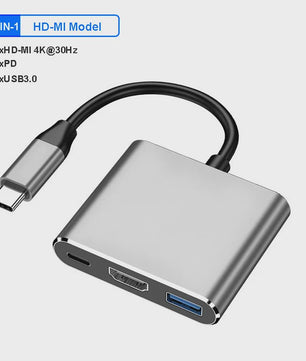 4-in-1 USB-C Hub Docking Station met 4K@60Hz HDMI, PD 100W en USB 3.0