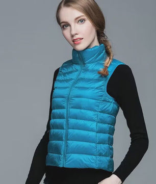 Stijlvolle Dames Bodywarmer - Lichtgewicht & Warm met Witte Eendendons Vulling