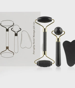 3-in-1 Gezichtsroller & Gua Sha Set - Jade Roller, Oogroller & Gezichtsmassage Tools