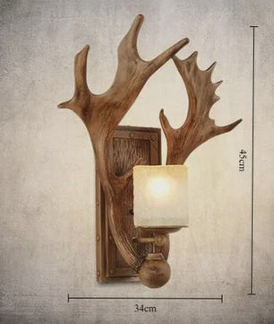 Retro Herten Gewei Wandlamp - Industriële Sfeer voor Woonkamer & Slaapkamer