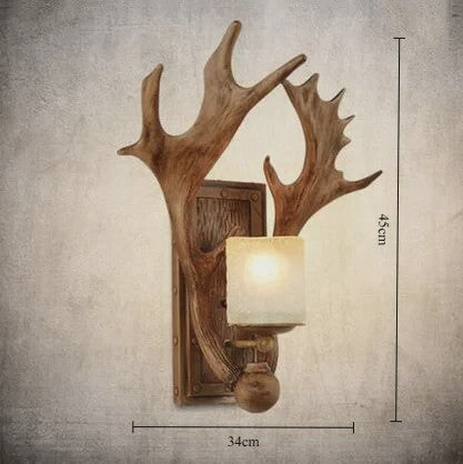 Retro Herten Gewei Wandlamp - Industriële Sfeer voor Woonkamer & Slaapkamer