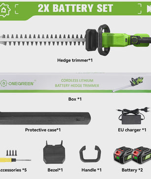 ONEGREEN 2000W Accu Heggenschaar - 510mm Snoeimes, 180° Verstelbaar, Makita 18V Compatibel