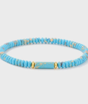 Natuurstenen Kralen Armbanden - Picasso Jasper & Zee Sediment Turquoise