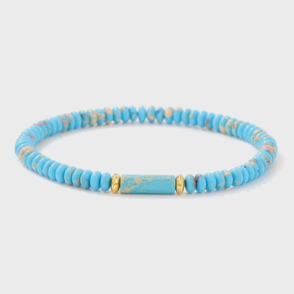 Natuurstenen Kralen Armbanden - Picasso Jasper & Zee Sediment Turquoise