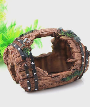 Resin Aquarium Ornaments Decorations Artificial Barrel Cave Landscaping Accessories For Fish Tank Aquarium Decoration Background