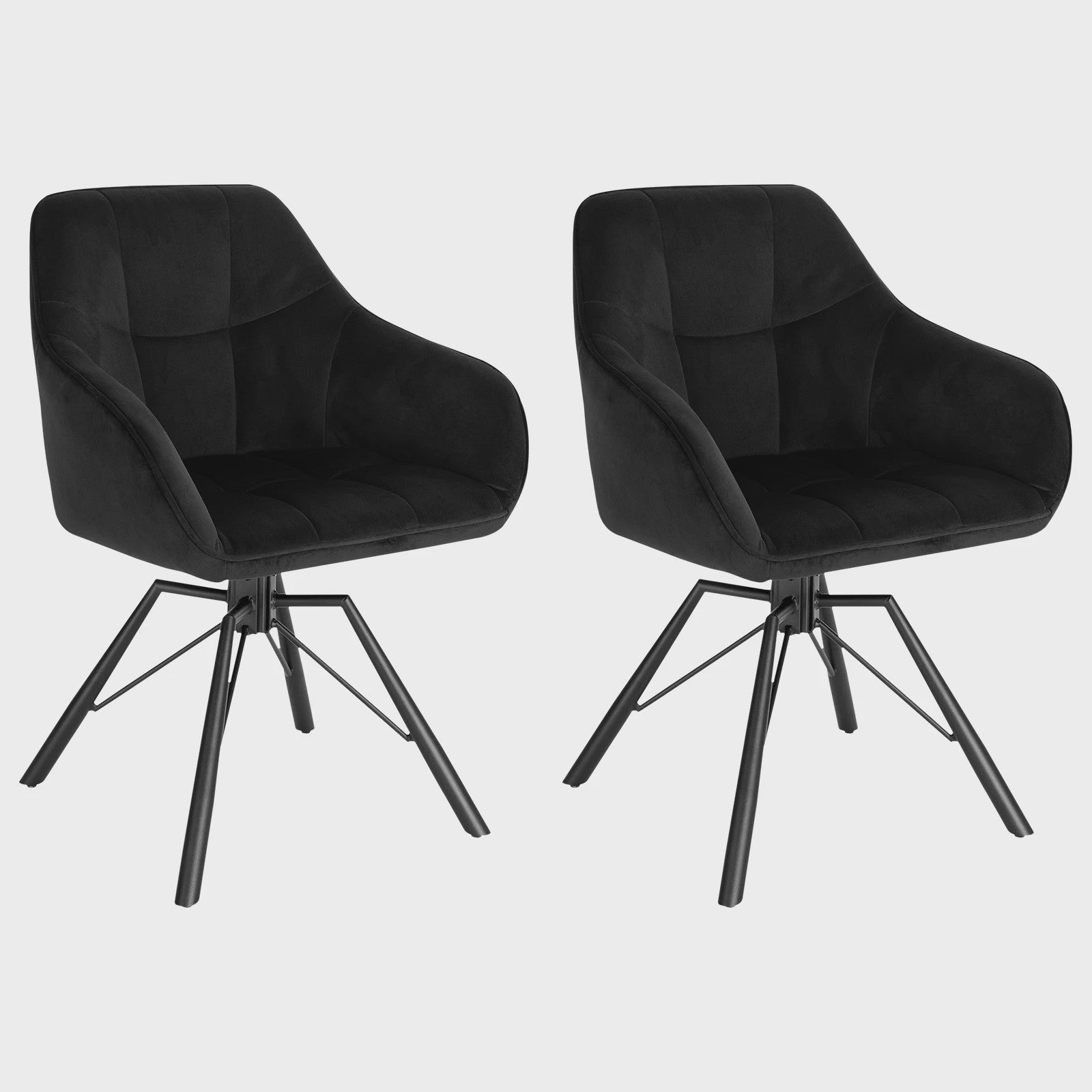 Set van 2 Comfortabele Draaistoelen met Armleuningen en Rugleuning - Stijlvol voor Keuken, Eetkamer en Woonkamer