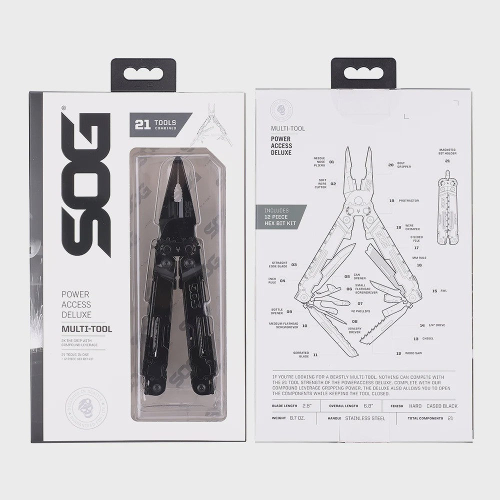 SOG PowerAccess Deluxe 21-in-1 Professioneel Multitool met Schede