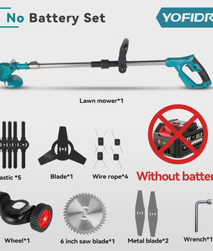YOFIDRA Accu Grasmaaier & Trimmer - 100-135cm Verstelbaar - Makita 21V Batterij Compatibel