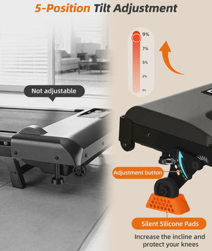 Lichico Walking Pad: Stille Loopband met Verstelbare Helling & Bluetooth voor Thuisgebruik