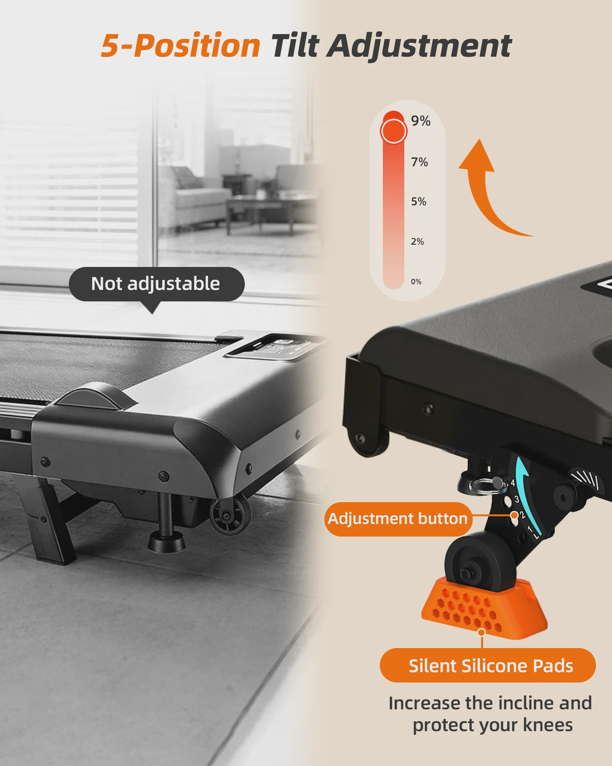 Lichico Walking Pad: Stille Loopband met Verstelbare Helling & Bluetooth voor Thuisgebruik