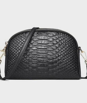 Luxe Dames Schoudertas Crossbody Tas met Crocoprint van Echt Leer