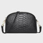 Luxe Dames Schoudertas Crossbody Tas met Crocoprint van Echt Leer