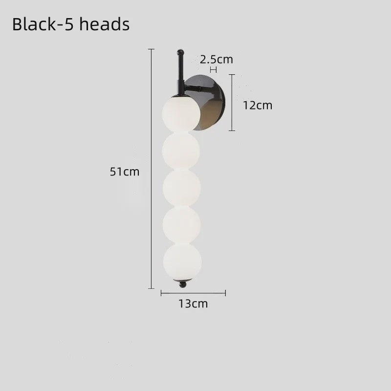 Moderne Scandinavische Wandlamp met Glazen Bollen - Sfeervolle Verlichting voor Slaapkamer, Corridor en Woonkamer