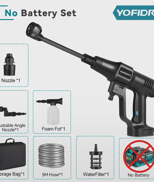 YOFIDRA 200 Bar Brushless Hogedruk Autowasser met 22L Emmer - Draadloos voor Makita 21V Accu
