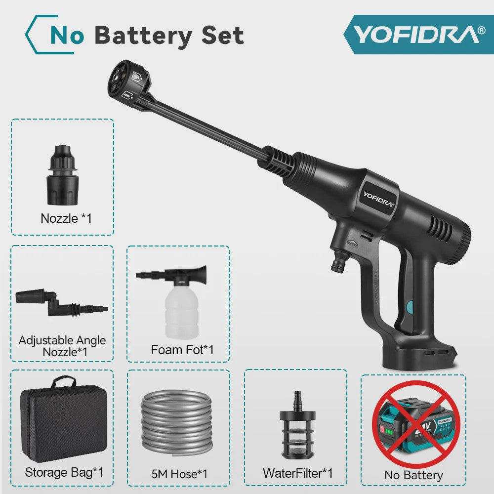 YOFIDRA 200 Bar Brushless Hogedruk Autowasser met 22L Emmer - Draadloos voor Makita 21V Accu