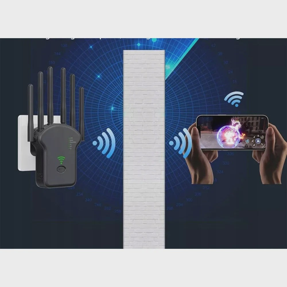 Krachtige WiFi Repeater 1200Mbps met 6 Antennes - Versterk je Netwerkbereik