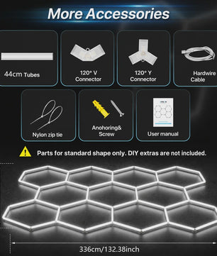 Modulaire Hexagonale LED Plafondlamp - Superhelder 6500K Koel Wit Licht