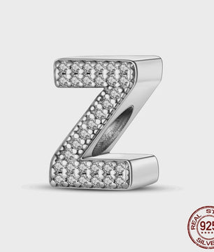 925 Sterling Zilver Letter Bedels A-Z met Zirkonia - Personaliseer je Armband