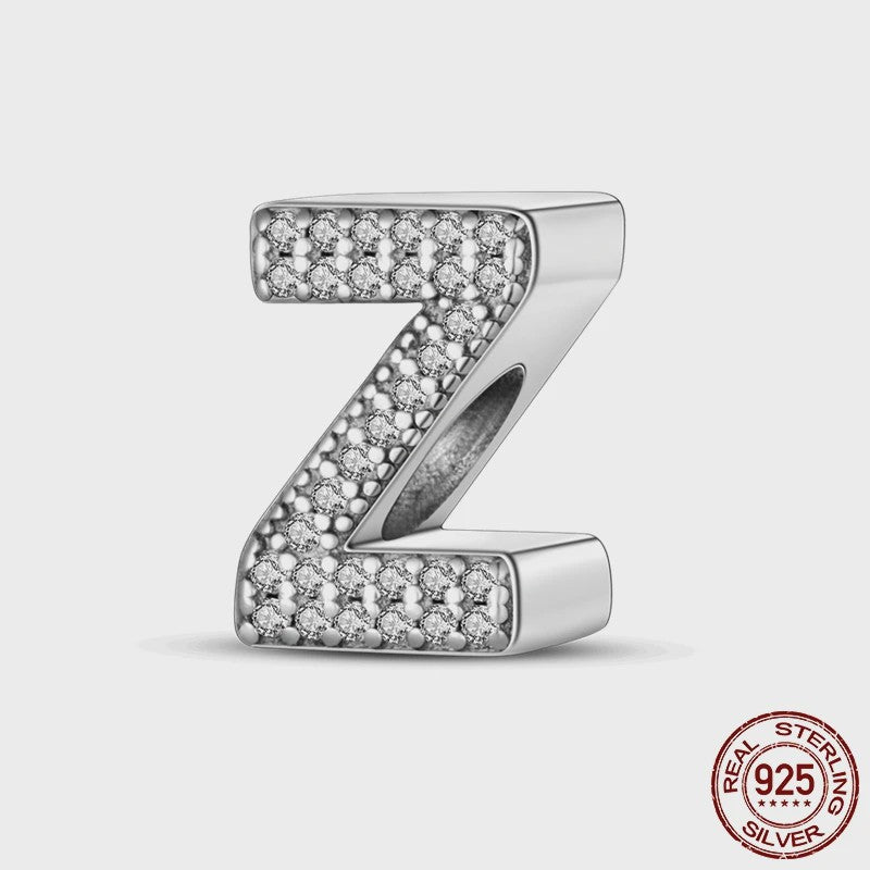 925 Sterling Zilver Letter Bedels A-Z met Zirkonia - Personaliseer je Armband
