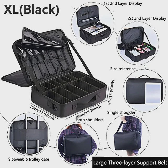 Professionele Make-up Koffer - Grote Capaciteit Reis Organizer voor Cosmetica & Beauty Tools