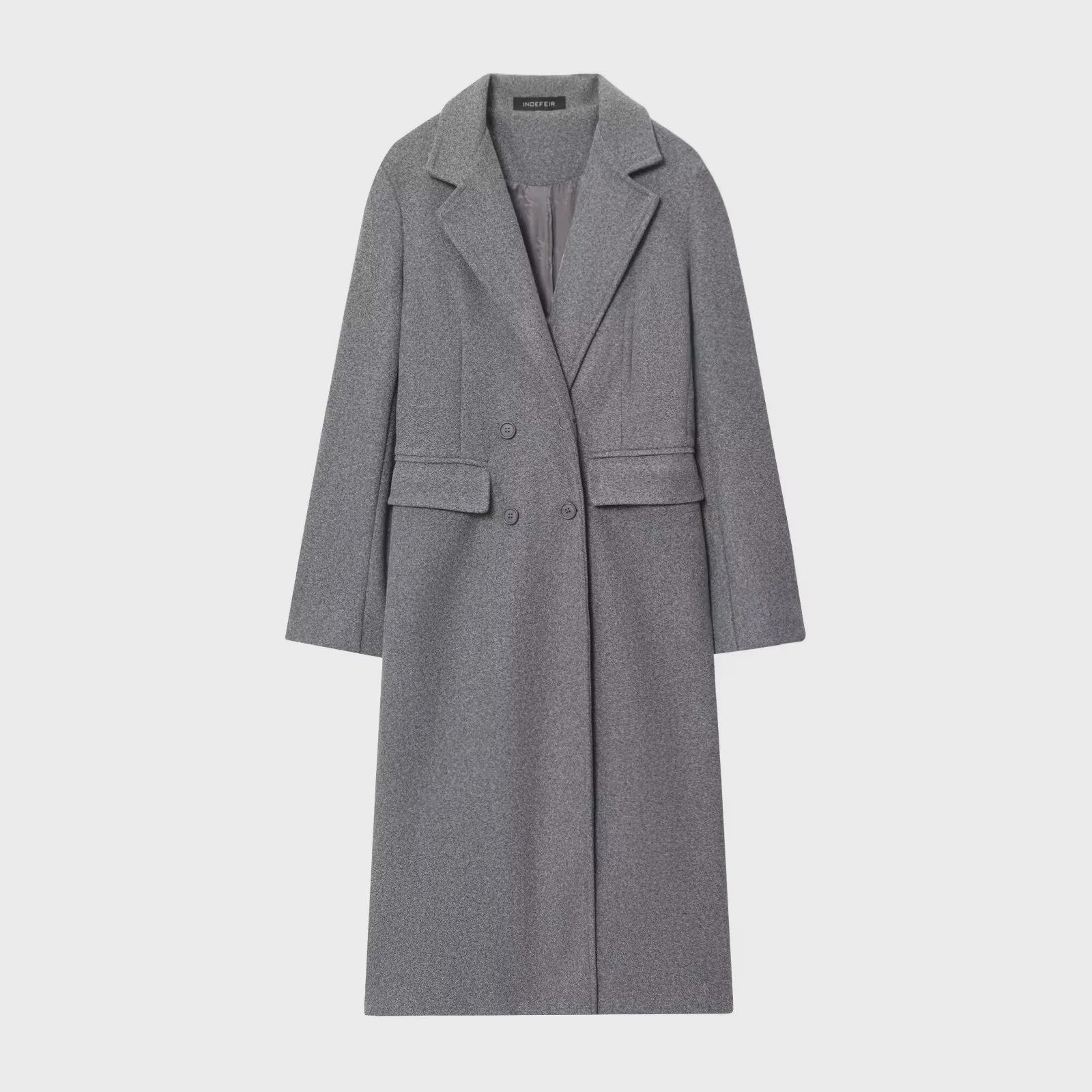 Dames Jas Burgundy - Dubbelzijdig Sluitend, Lange Mouwen, Klassieke Kraag - Herfst Winter Collectie