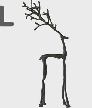 Klassiek Zwart Herten Beeldje - Elegante Kerstboomtopper & Jaarrond Decoratie