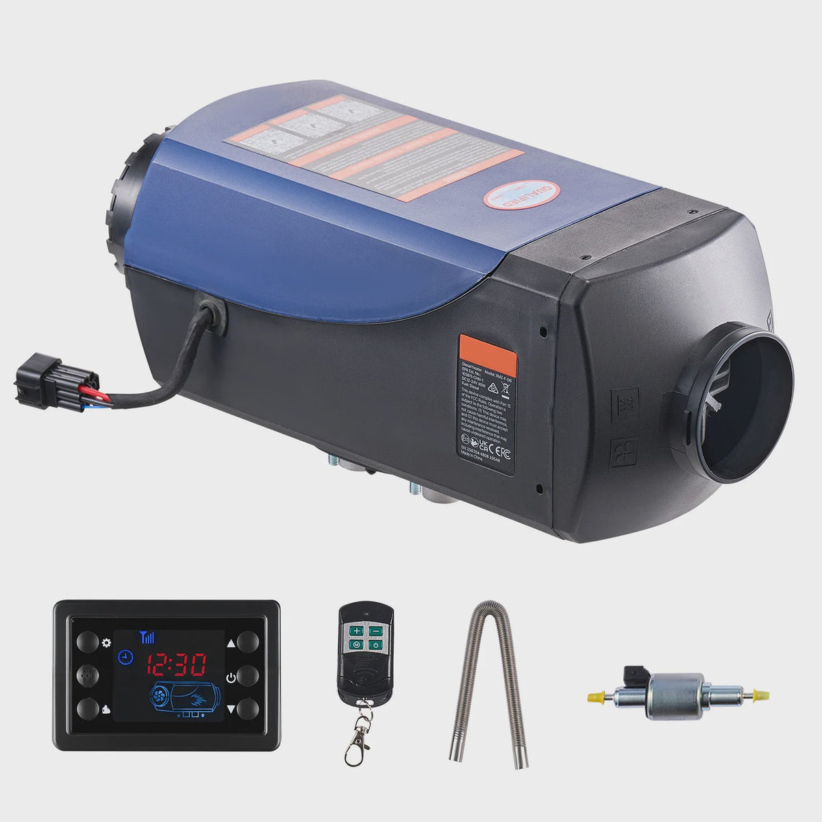 Krachtige 2/8KW Diesel Luchtverwarmer 12-24V met Afstandsbediening voor Camper, Vrachtwagen, Boot & Trailer
