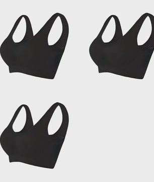 3-Pack Ademende Seamless Sport BH met Vulling - Plus Size & Draadloos - S-6XL
