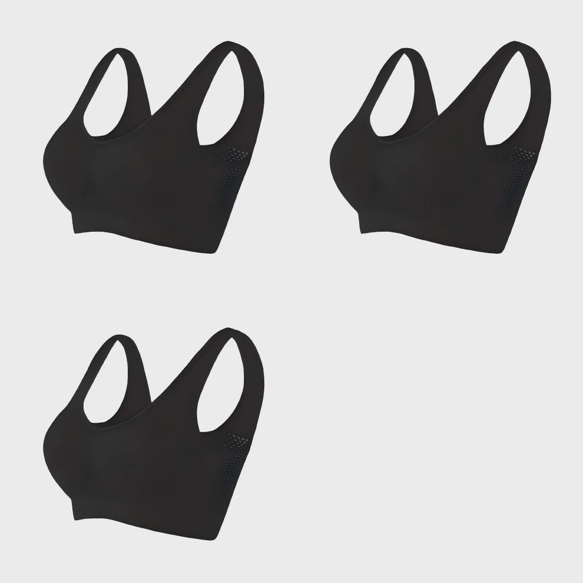 3-Pack Ademende Seamless Sport BH met Vulling - Plus Size & Draadloos - S-6XL