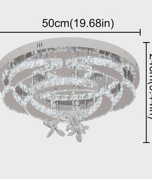 Luxe Kristallen Plafondlamp - Modern LED Verlichting met Dimbare Helderheid en Kleurtemperatuur voor Woonkamer en Eetkamer
