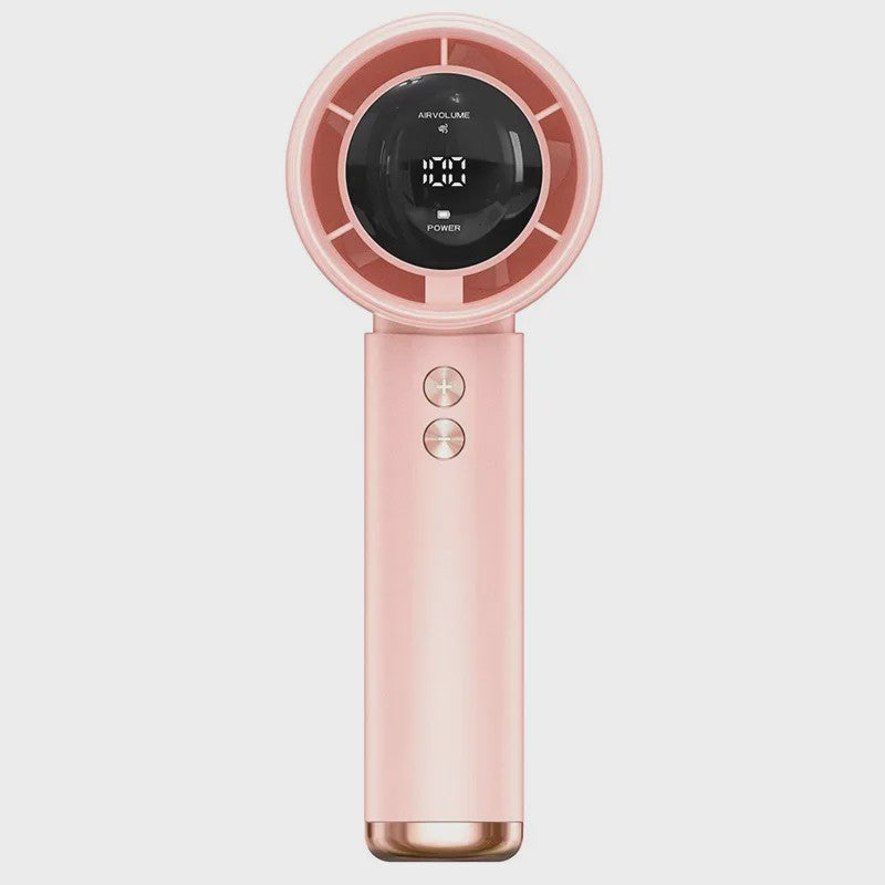 Draagbare Mini Ventilator met LED Display - 5 Snelheden, USB Oplaadbaar