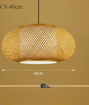 Bamboe Hanglamp Natuurlijk Rotan - Handgeweven, E27 Fitting, 40/50/60cm - Sfeervolle Verlichting voor Woonkamer, Café & Restaurant