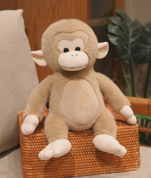 Schattige Macaque Aap Knuffel - Pluche Dierenkussen, Perfect Cadeau voor Kinderen & Dierenliefhebbers